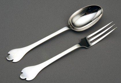 Silver Rattail Trefid Spoon and Fork Set - Christening present